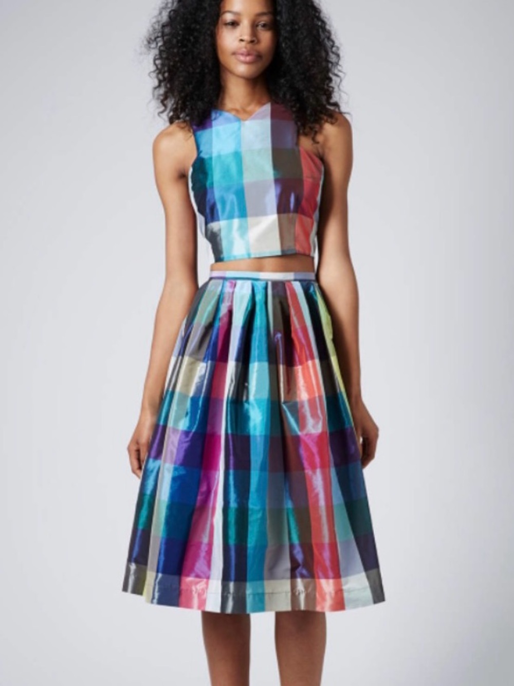 Topshop 2pc Multicolor Rainbow Skirt Set